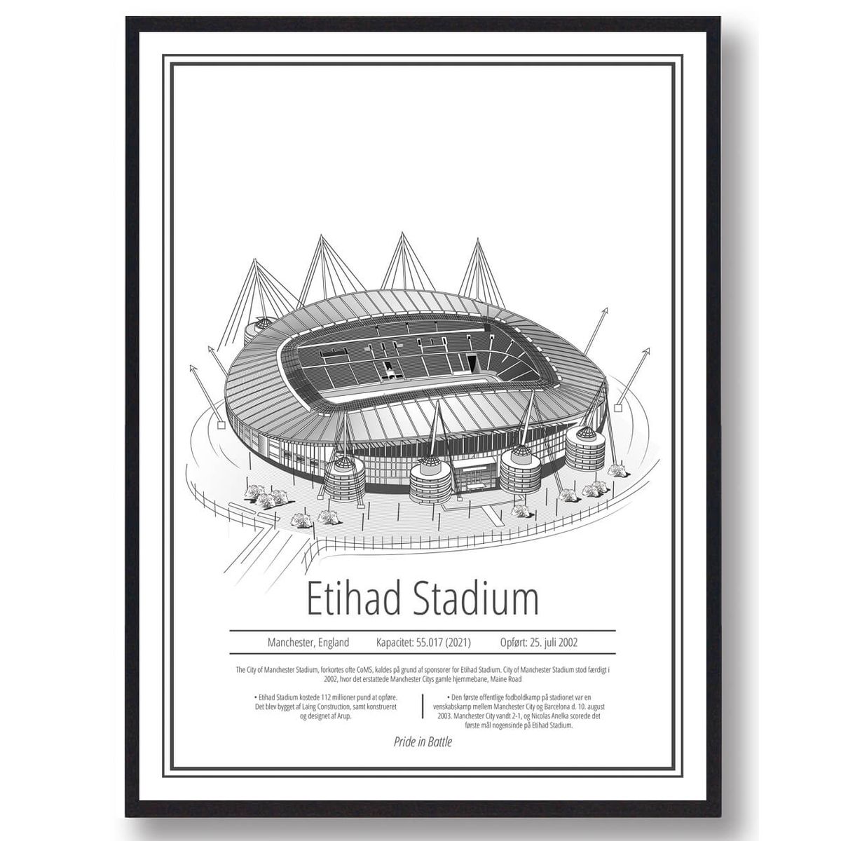 Etihad - Manchester City - stadion plakat (Størrelse: L - 50x70cm (B2))