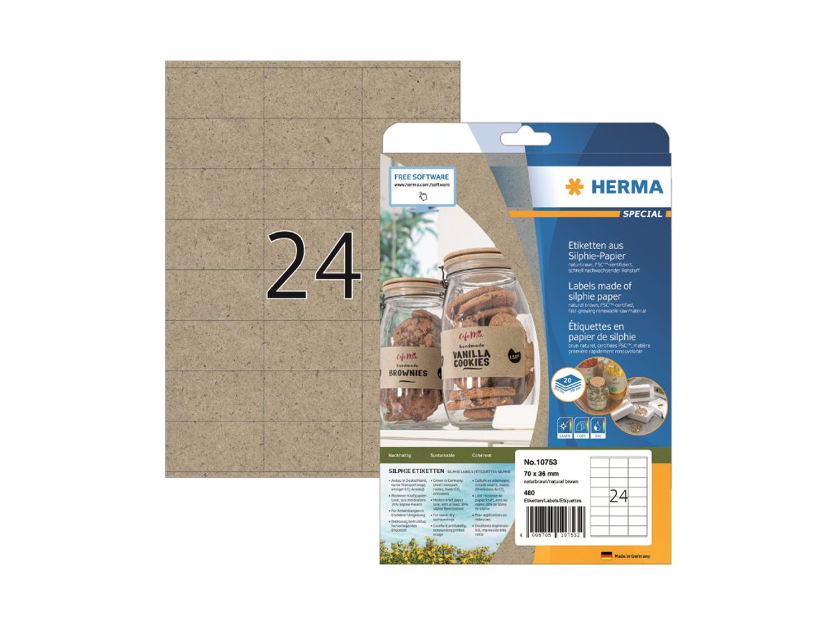 Etiket 70x36mm Herma Silphie 24 Stk/ark 20 ark