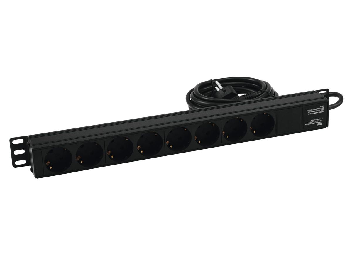 Eurolite R-19-8 1U Rack Strømfordeler (Schuko)