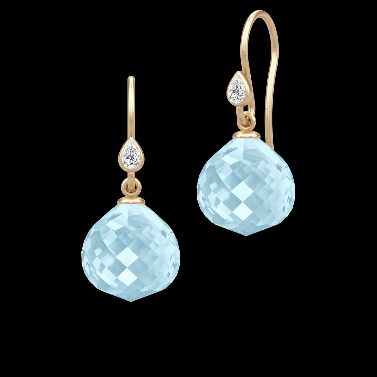 Evening Dew Droplet Earrings Light Aqua Blue