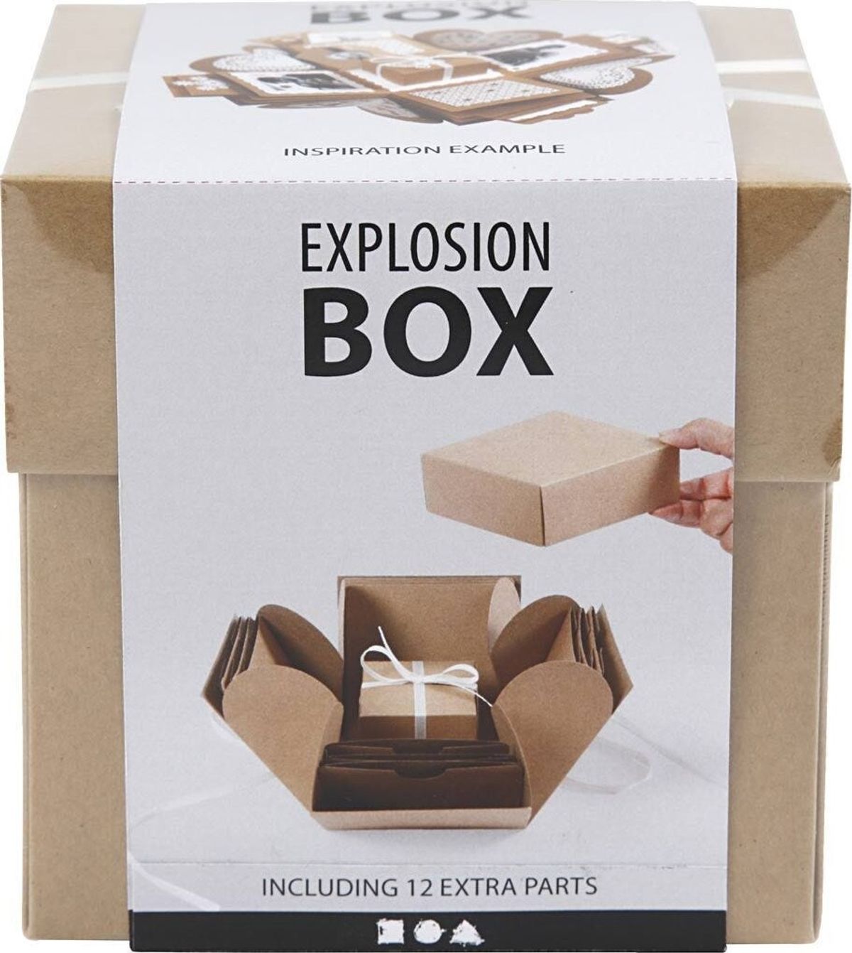 Explosion Box - Str. 7x7x7,5+12x12x12 Cm - Natur - 1 Stk.