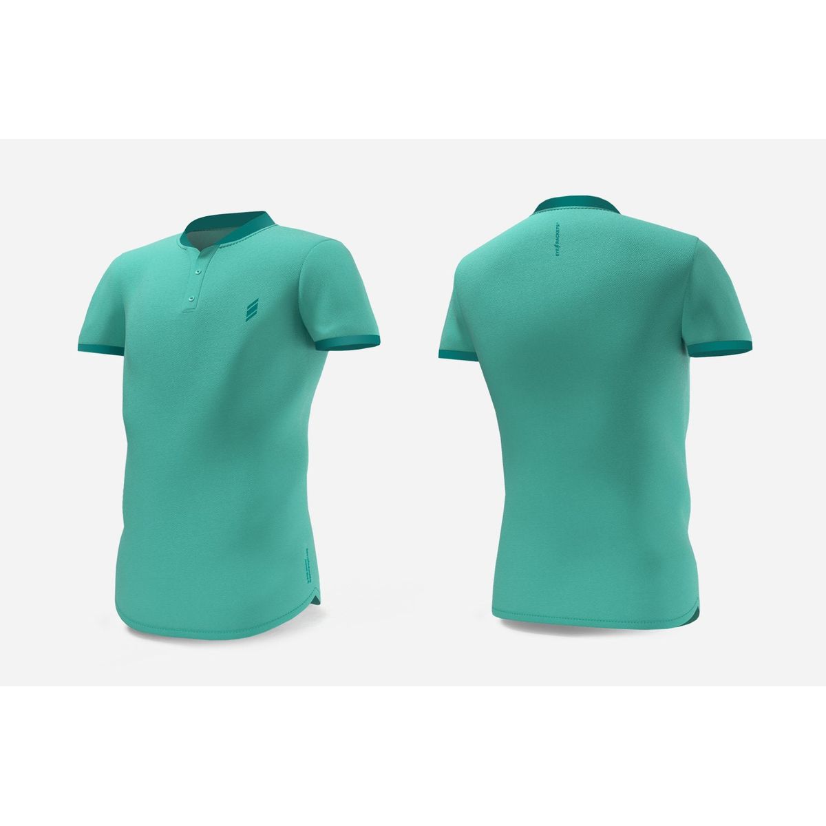 Eye Henley T-shirt (Turquoise-turquoise) - L