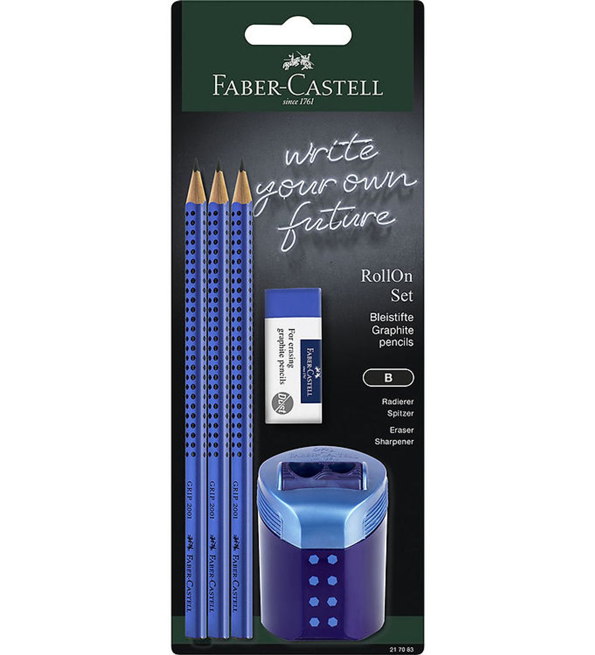 Faber-Castell Blyantsæt - Roll On - 5 Dele - Sky Blue