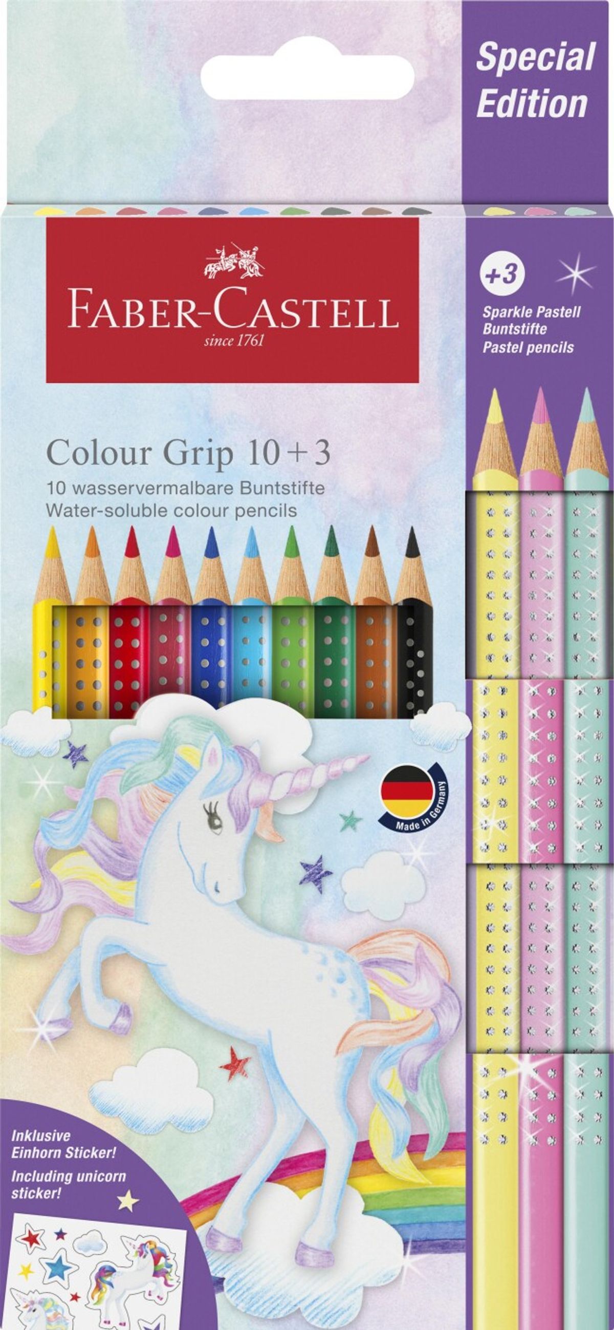 Faber-castell - Colour Grip Farveblyanter - Unicorn - 13 Farver