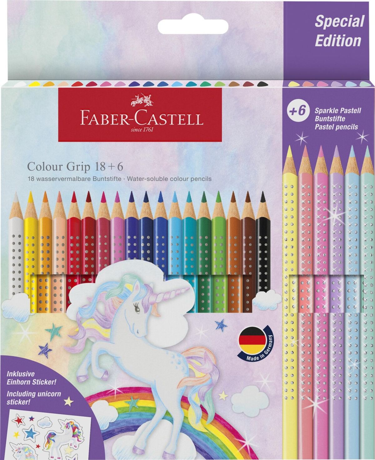 Faber-castell - Colour Grip Farveblyanter - Unicorn - 24 Farver