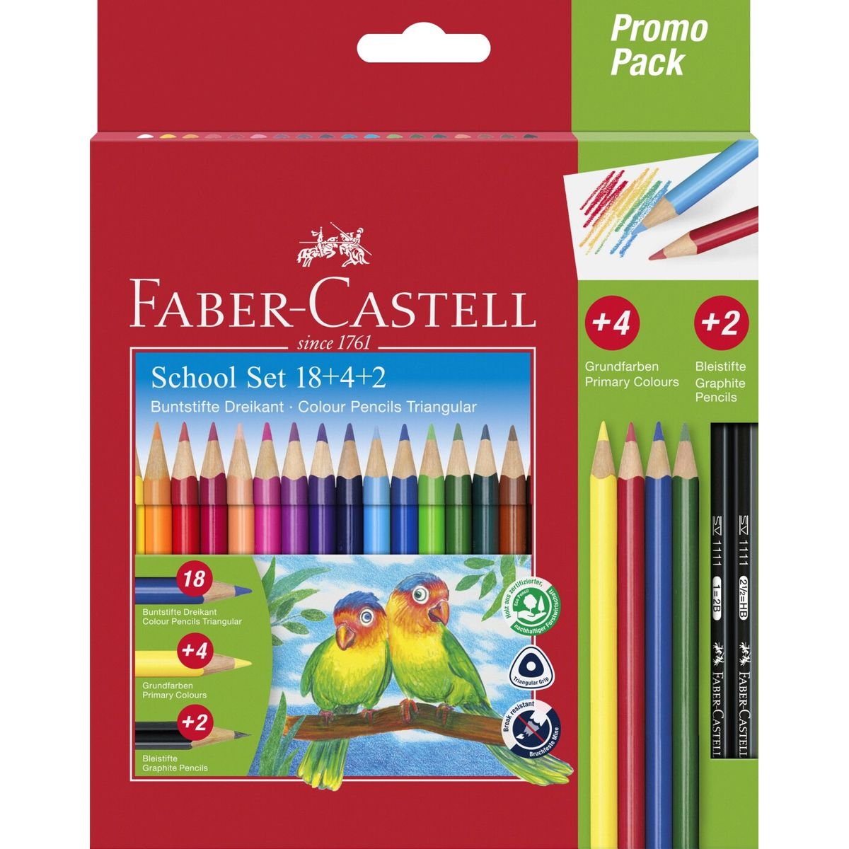 Faber-castell - Farveblyanter - Triangular - Promo Pack - 24 Dele