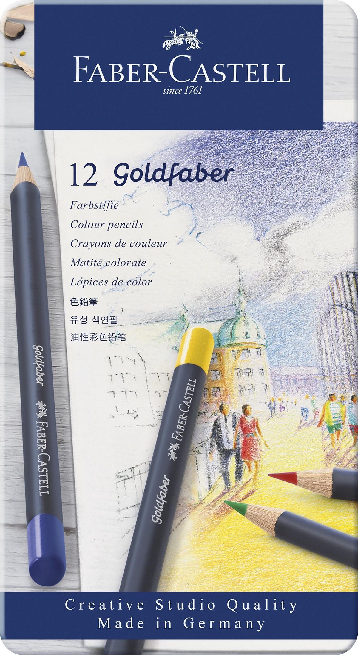 Faber-castell - Goldfaber Farveblyanter I Metalæske - 12 Farver