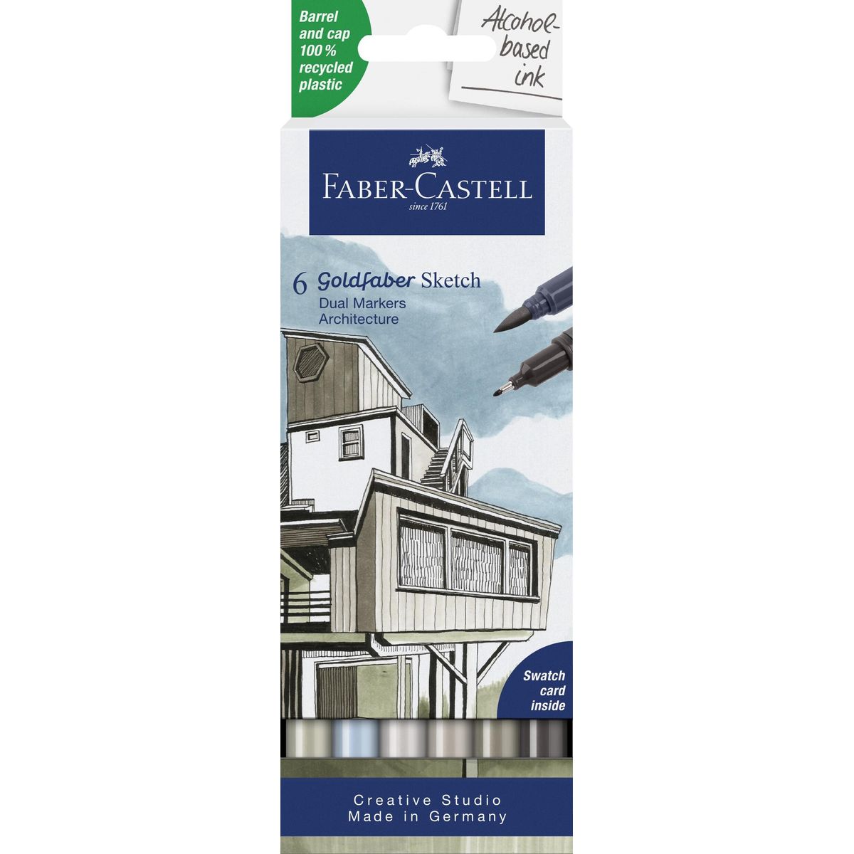 Faber-castell - Goldfaber Sketch Tusser - Architect - 6 Farver