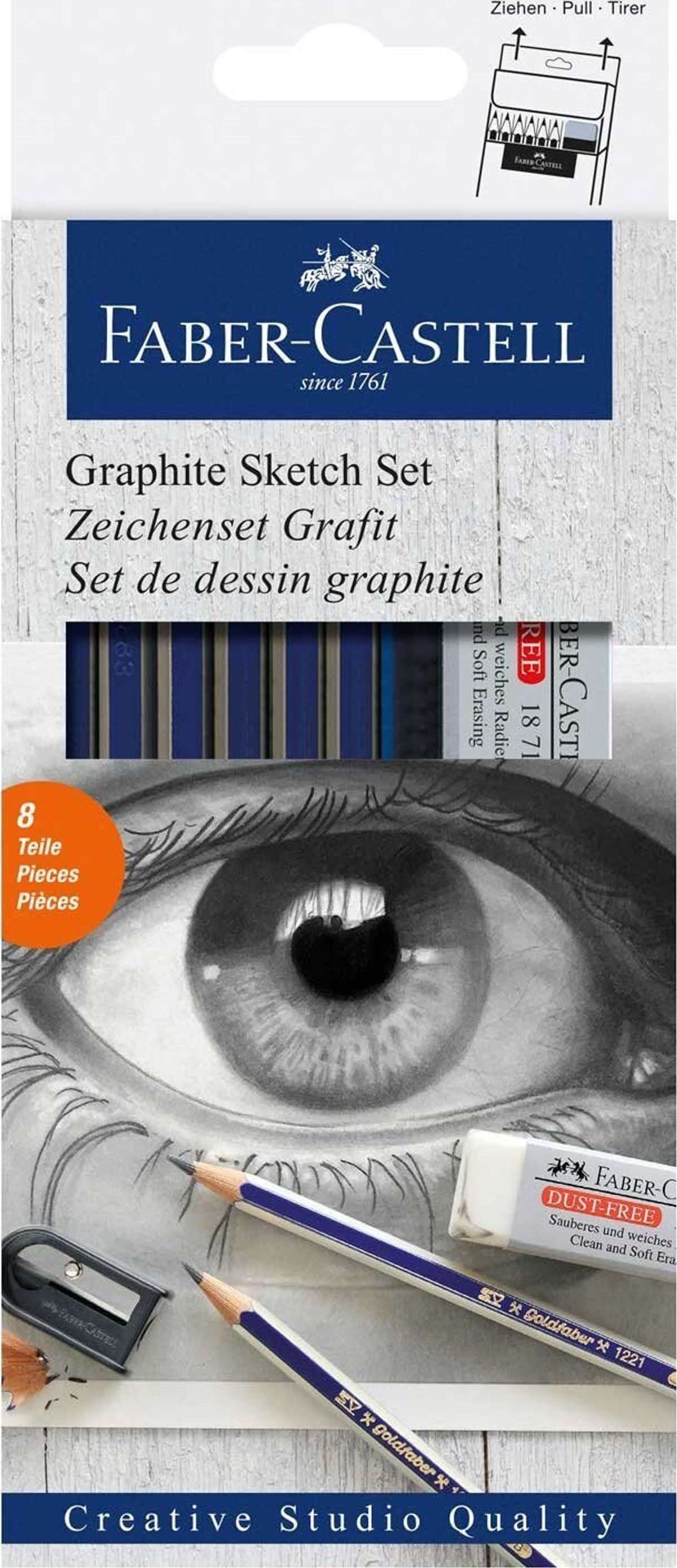 Faber-castell - Graphite Sketch Set - Skitsesæt - 8 Dele