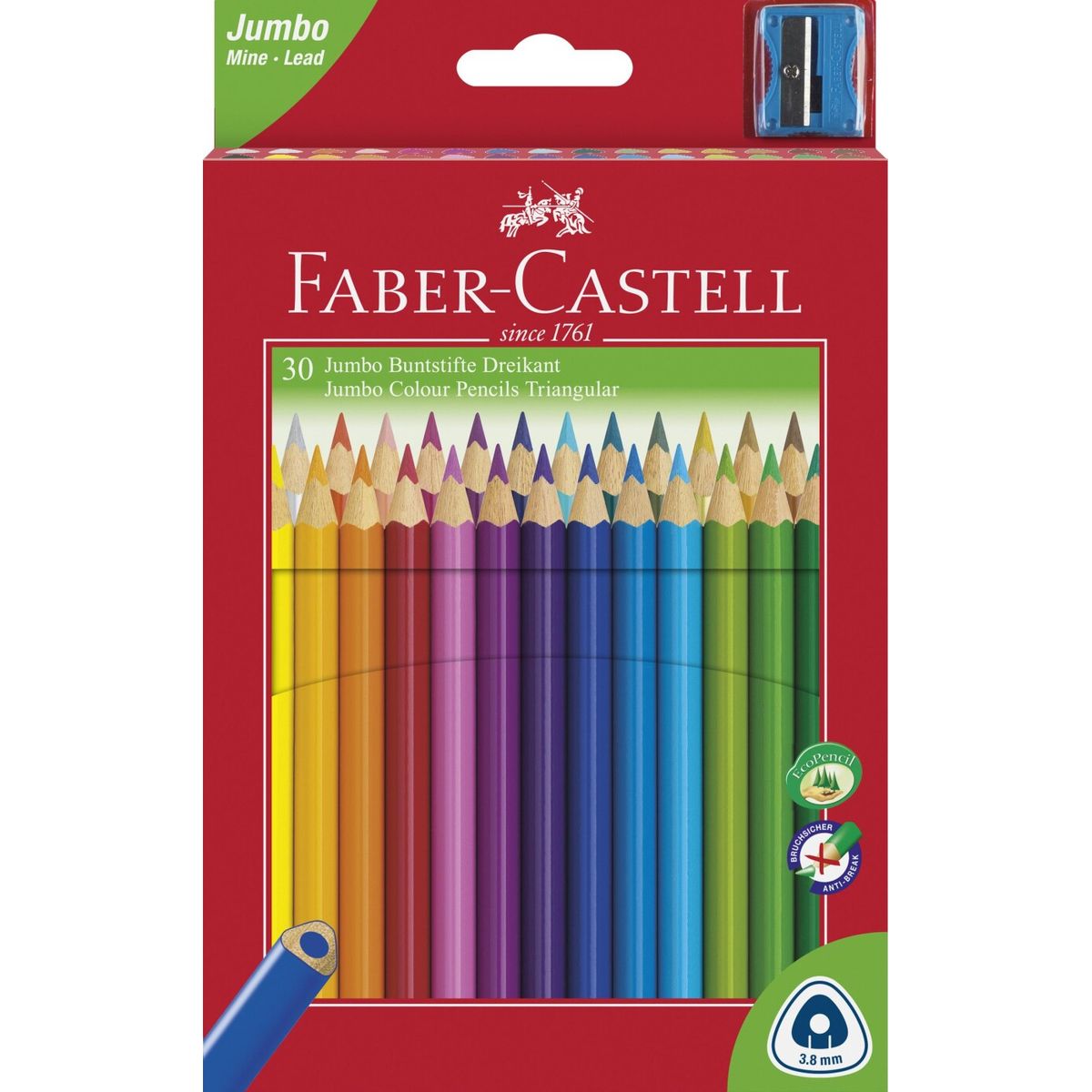 Faber-castell - Jumbo Farveblyanter - Junior Triangular - 30 Farver