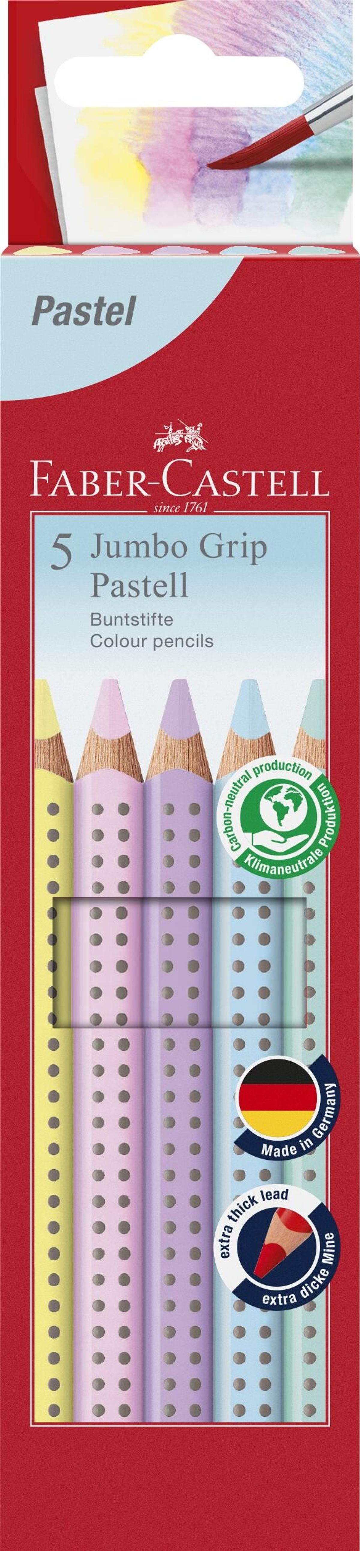 Faber-castell - Jumbo Grip Pastel Farveblyanter - 5 Farver