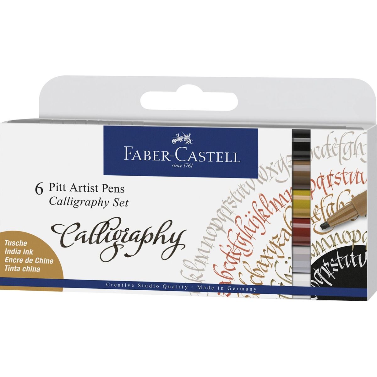 Faber-castell - Pitt Artist Pens India Ink Tusser - Calligraphy - 6 Stk