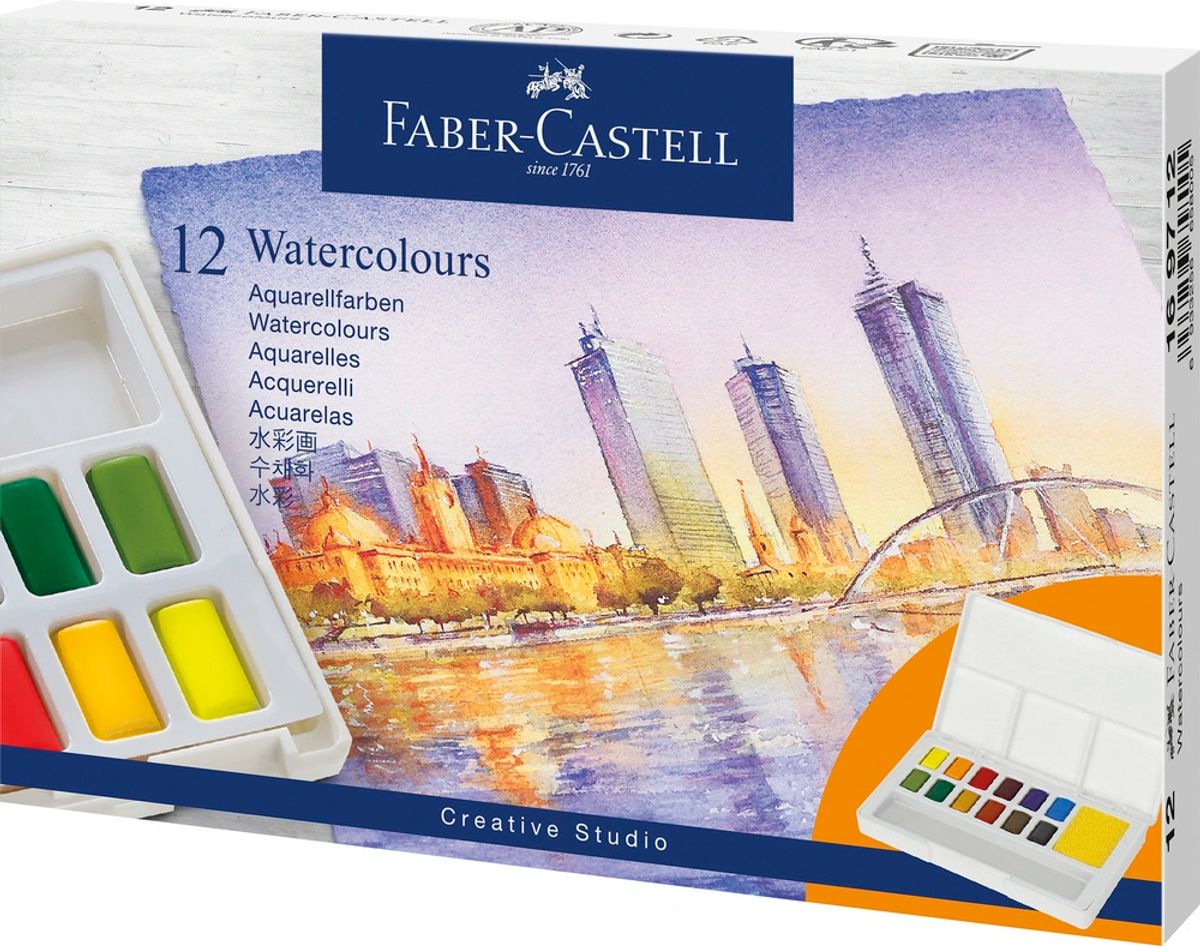 Faber-Castell Watercolour 12 ass i palette