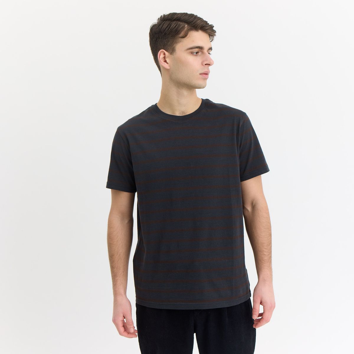 Fabian Striped tee - Jet Black / M