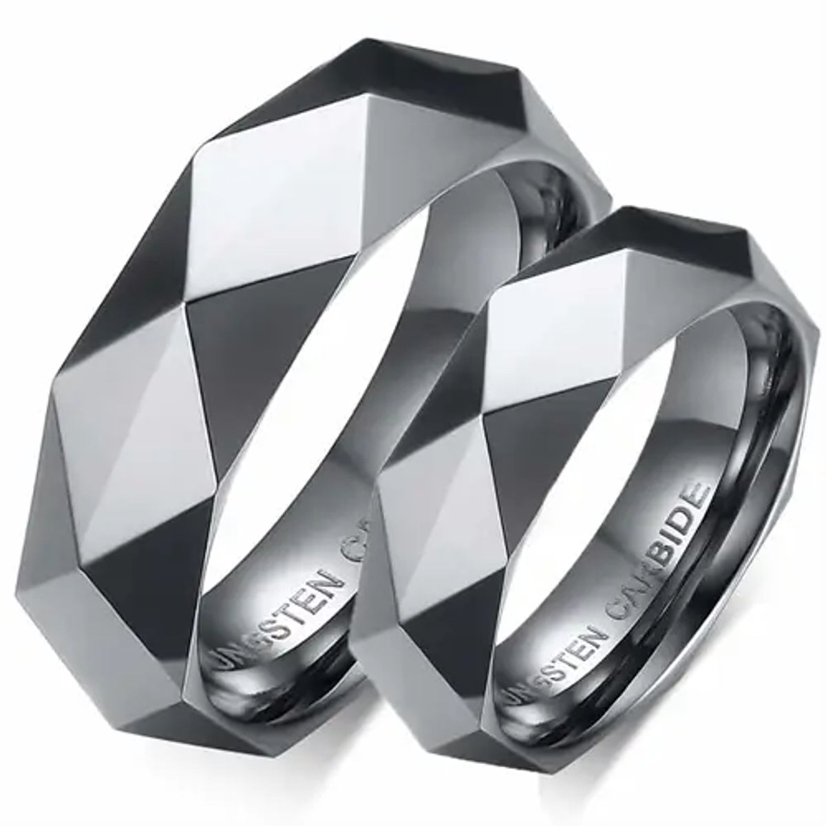 Facet forlovelsesring i tungsten