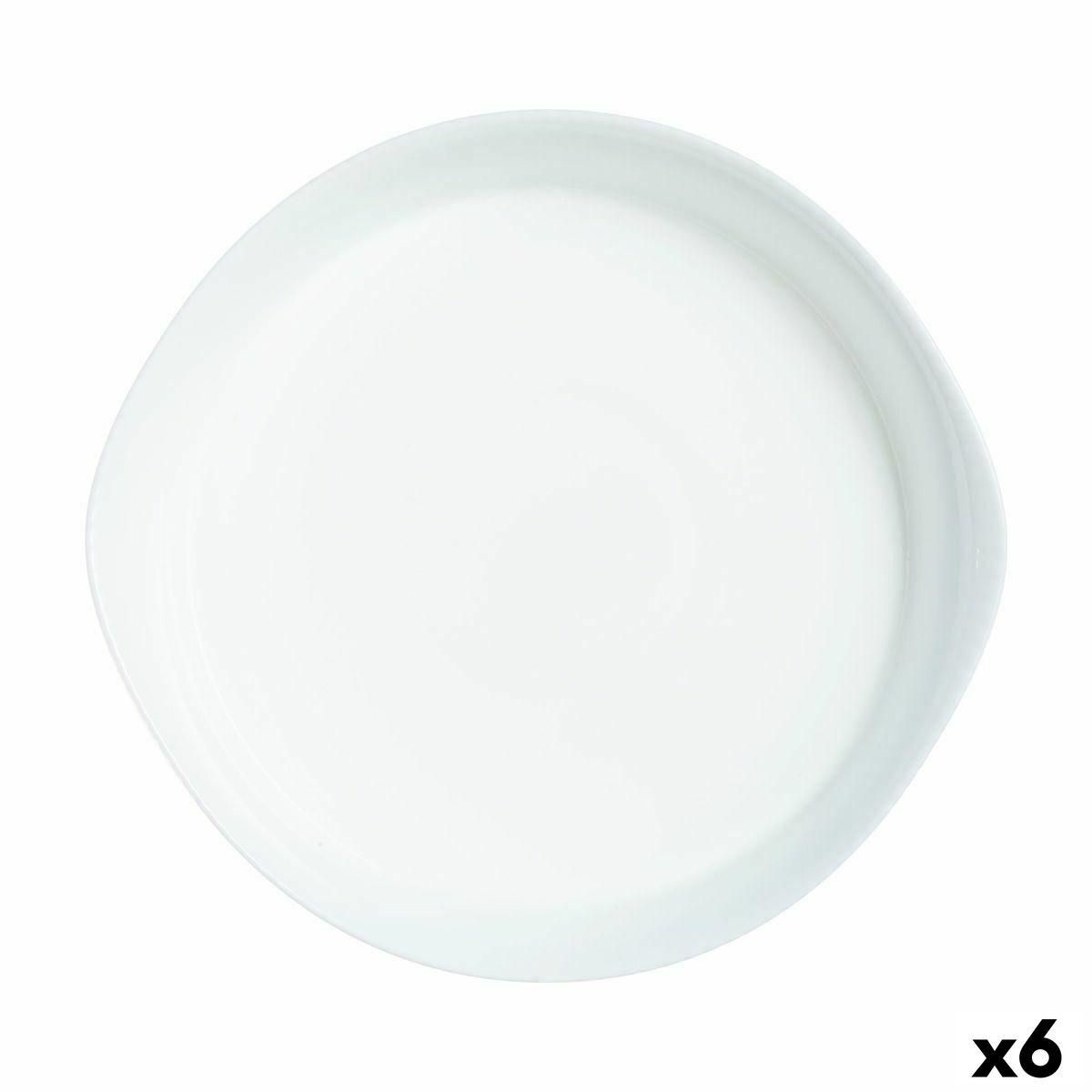 Fad Luminarc Smart Cuisine Cirkulær Hvid Glas Ø 28 cm (6 enheder)