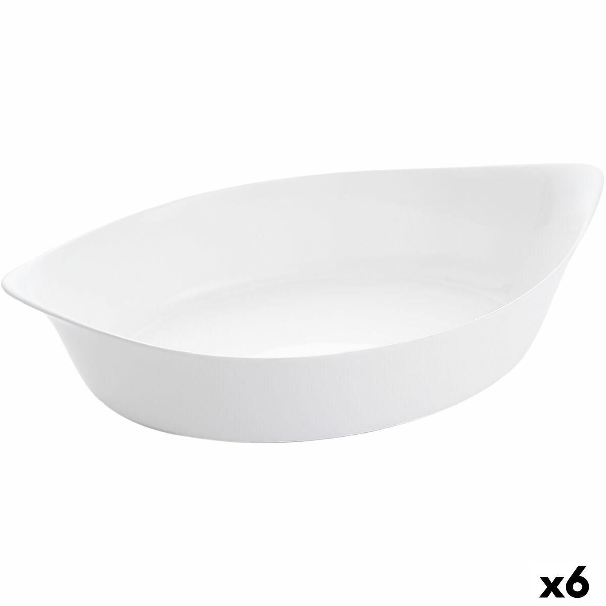 Fad Luminarc Smart Cuisine Oval Hvid Glas 6 enheder 38 x 22 cm