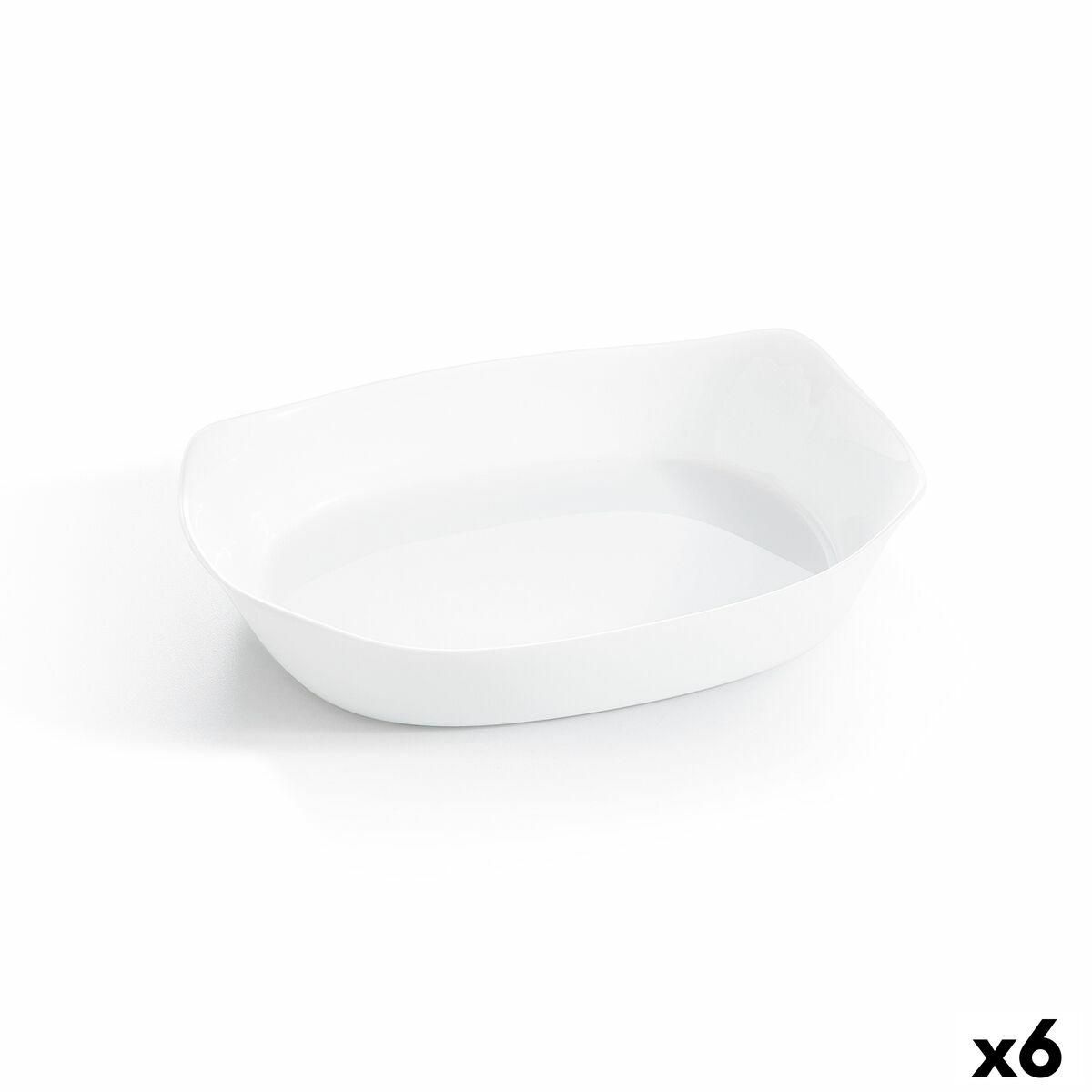 Fad Luminarc Smart Cuisine Rektangulær Hvid Glas 30 x 22 cm (6 enheder)