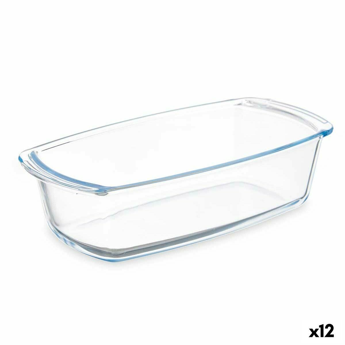 Fad Med håndtag Gennemsigtig Borosilikatglas 1,6 L 27 x 7,2 x 14 cm (12 enheder)