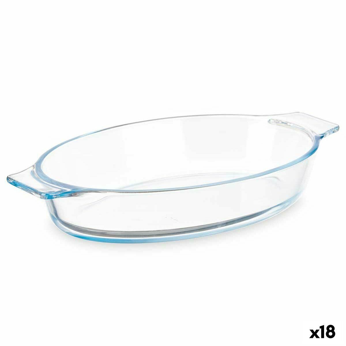 Fad Med håndtag Gennemsigtig Borosilikatglas 800 ml 27 x 4,5 x 15,8 cm (18 enheder)