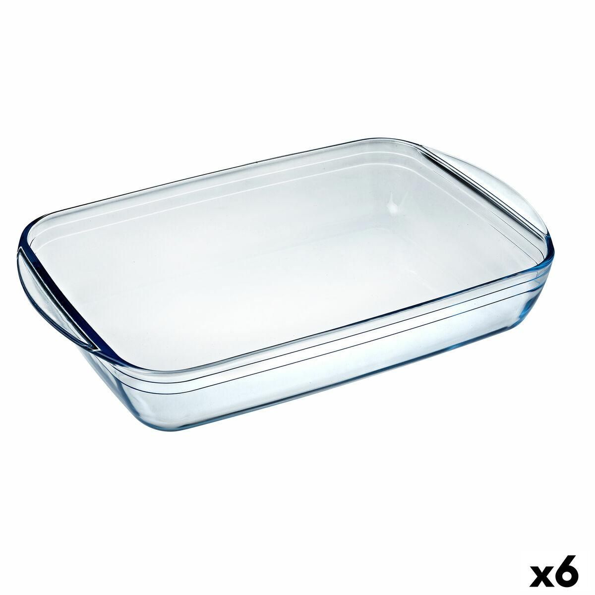 Fad Pyrex Classic 4,6 L 40,3 x 26,3 x 7,3 cm Gennemsigtig Glas (6 enheder)