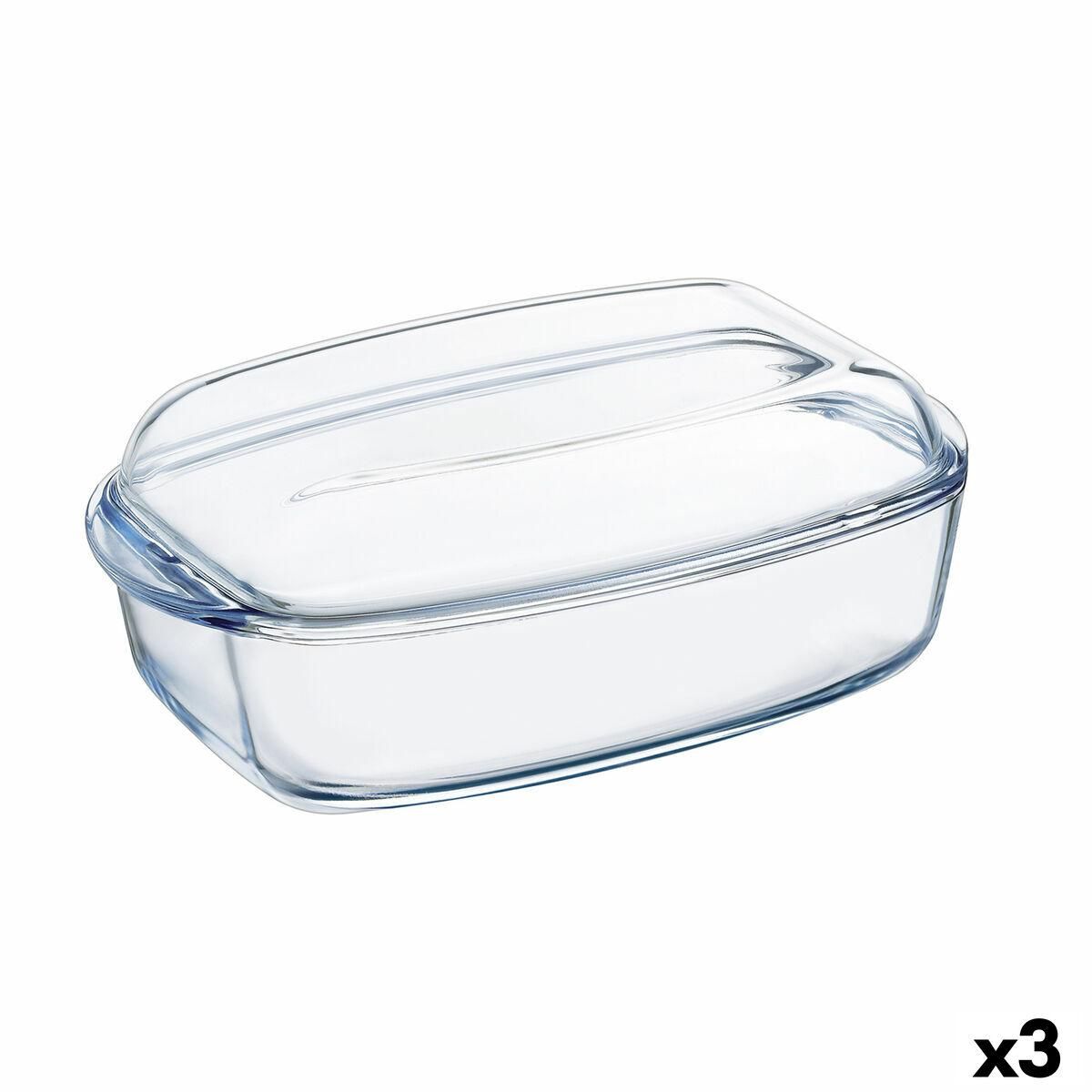 Fad Pyrex Classic Med låg 4,5 L 38 x 22 x 11 cm Gennemsigtig Glas (3 enheder)