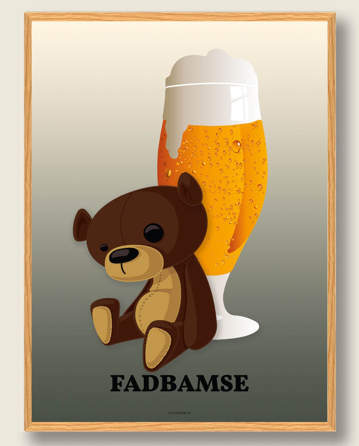 Fadbamse - ølplakat (Størrelse: L - 50x70cm (B2))