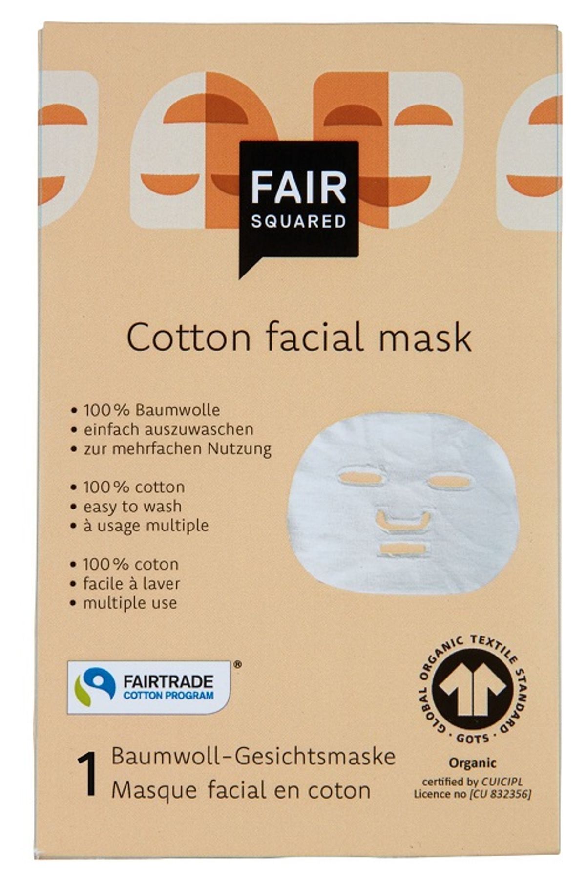 FAIR SQUARED - Genanvendelige Økologisk Sheet Mask - Zero Waste