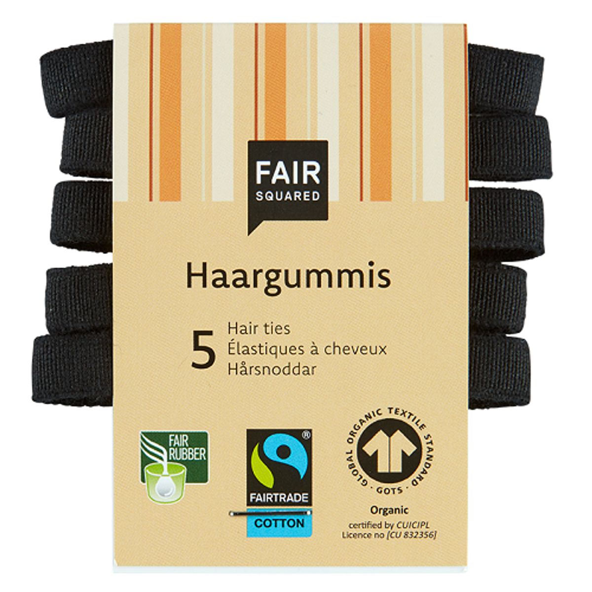 FAIR SQUARED - Hårelastikker 5-pak - Sort