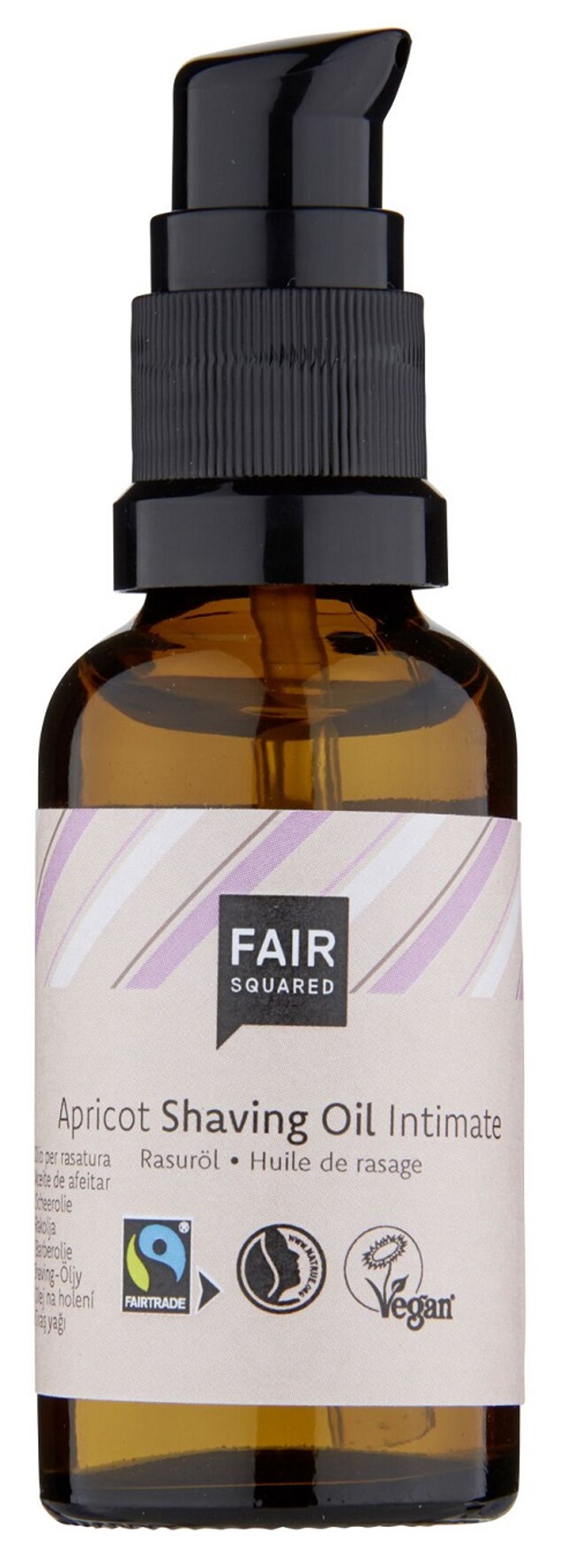 FAIR SQUARED - Økologisk Apricot Intimate Shaving Oil med pumpe