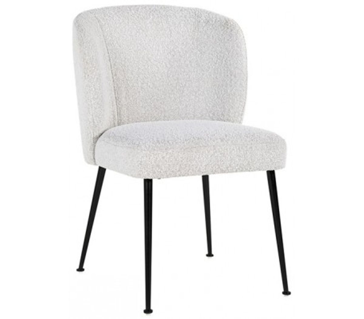 Fallon spisebordsstol i bouclé H84 cm - Hvid/Sort