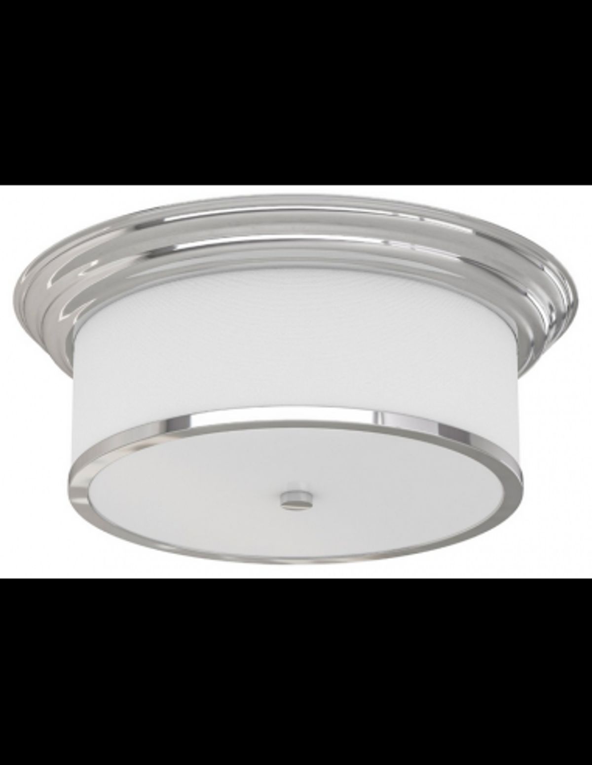 Famburo Plafond i metal, tekstil og glas Ø39 cm 3 x E14 - Krom/Cremehvid/Mat hvid