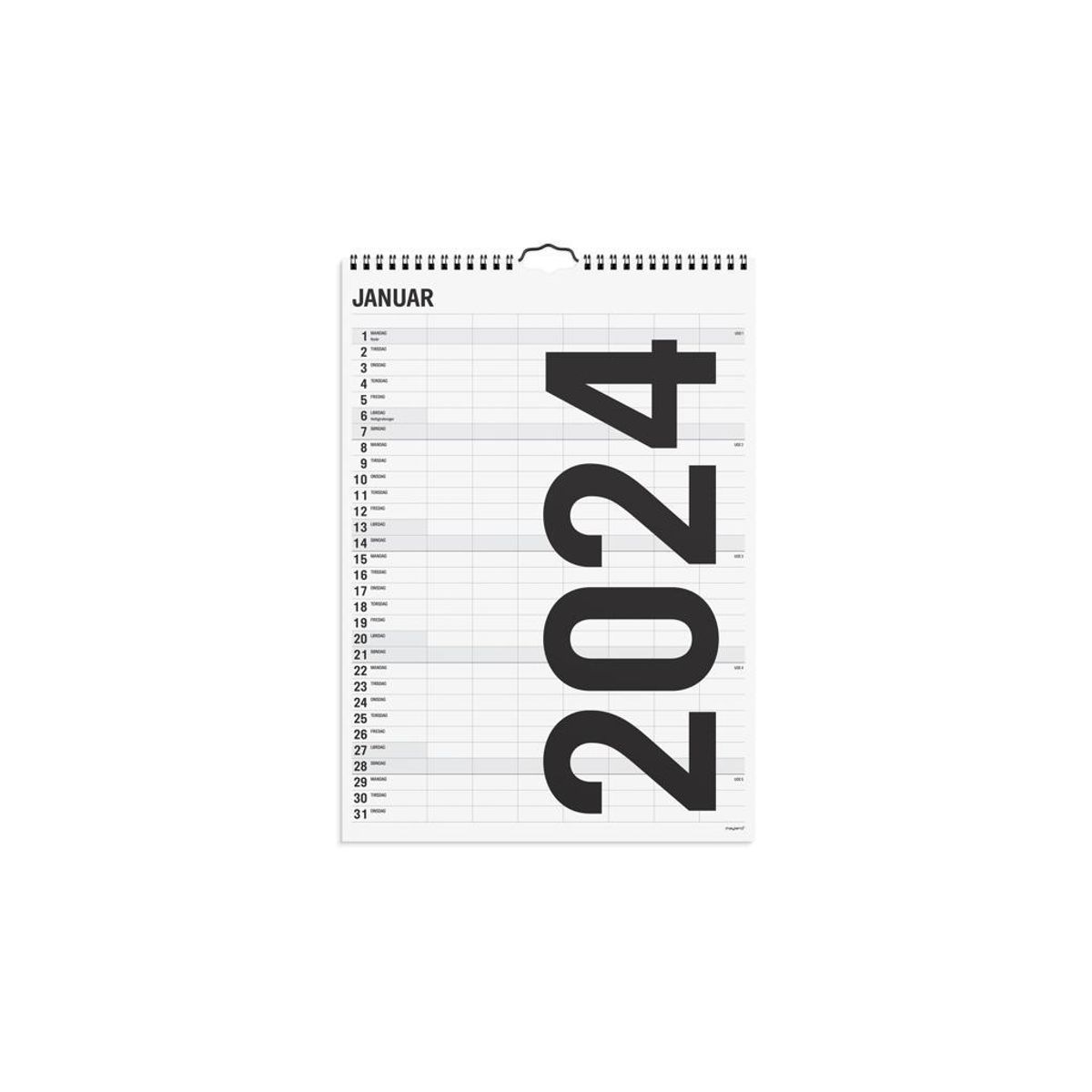 Familiekalender Black and White 7 kol. 2024