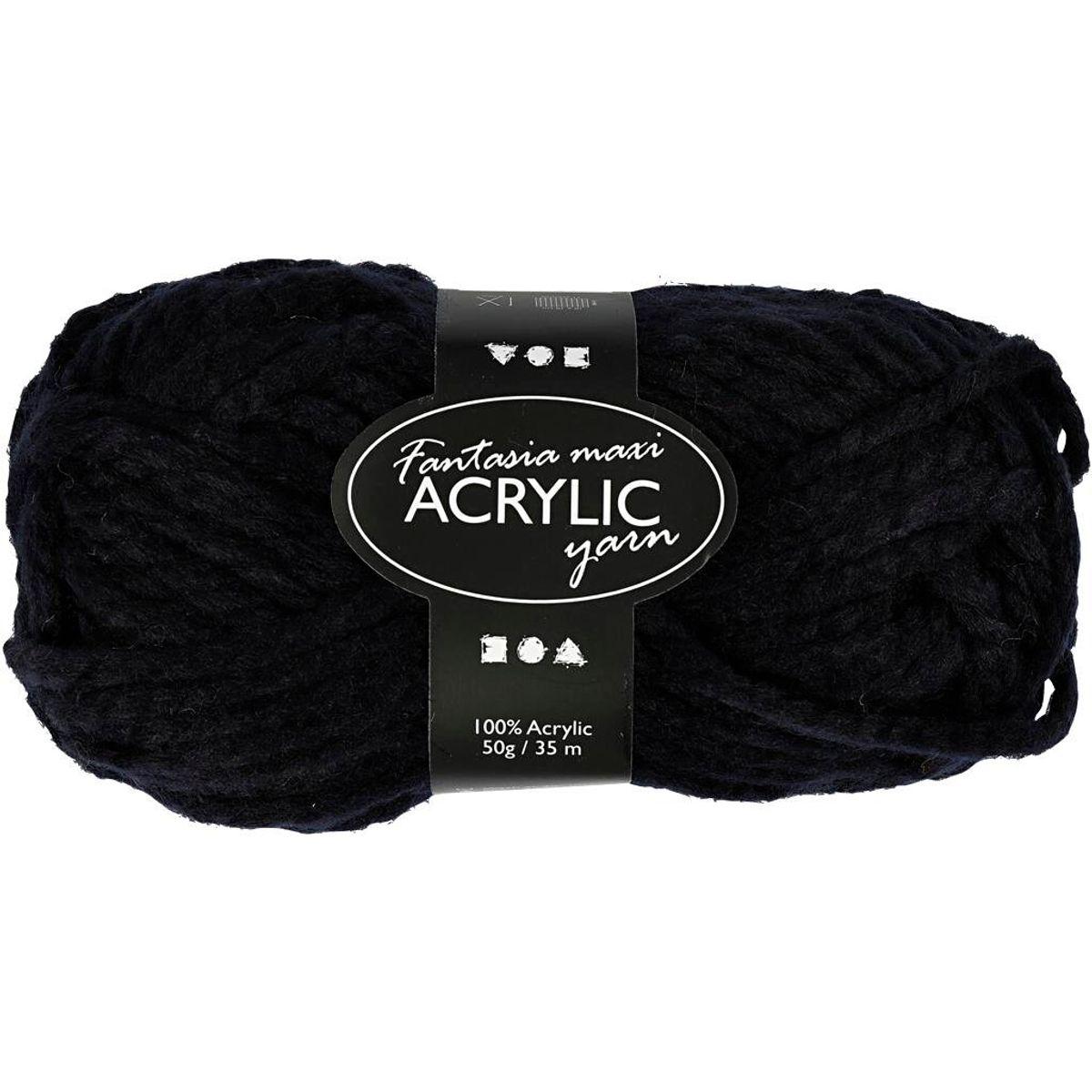 Fantasia Akrylgarn, 45 m, sort, Maxi, 50 gram