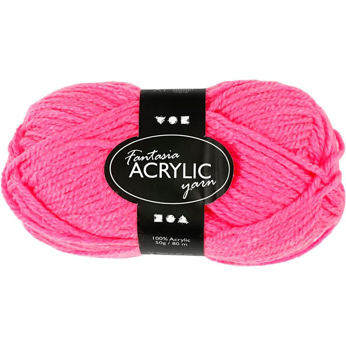 Fantasia Akrylgarn, 80 m, neon pink, 50 gram