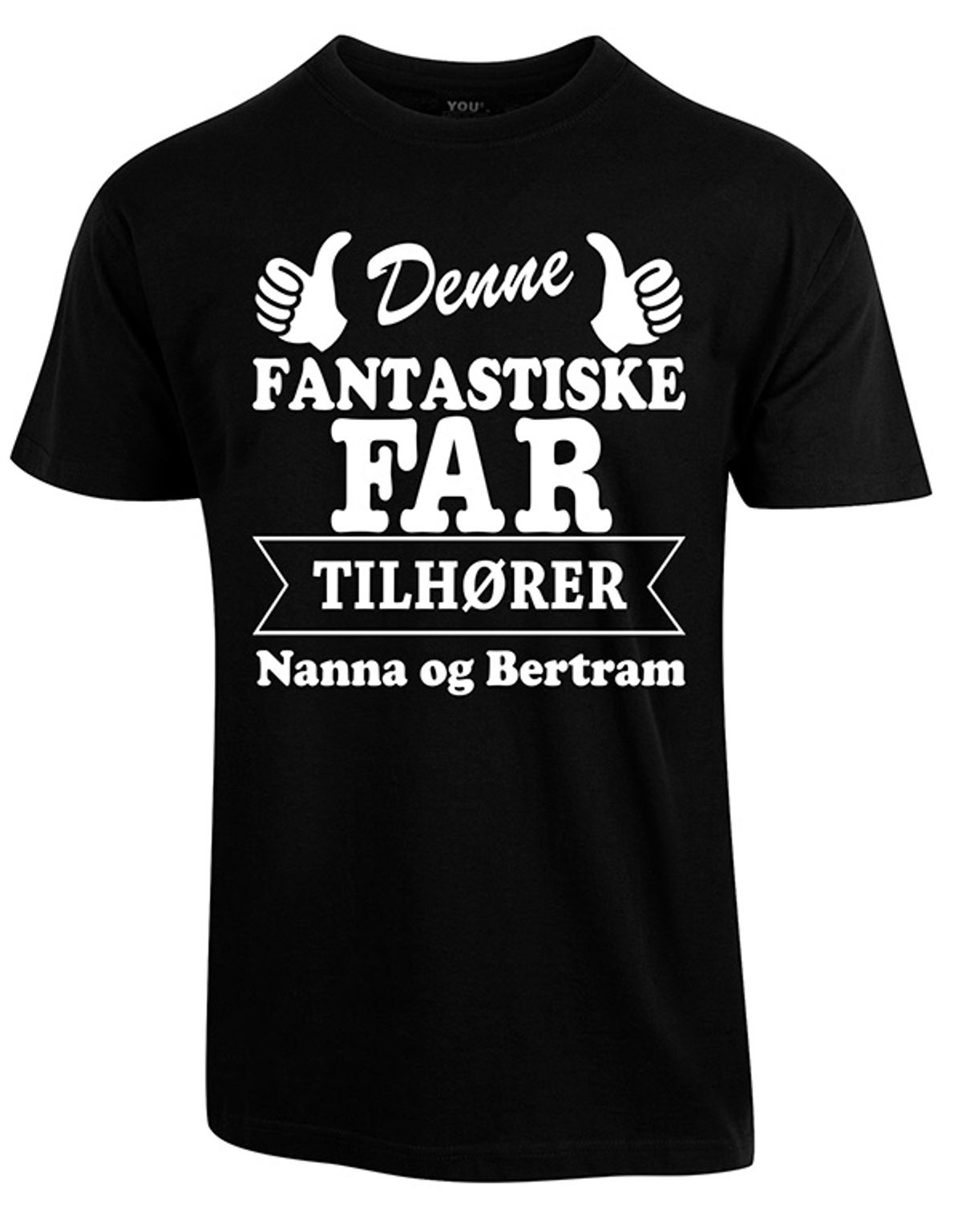 Far tilhører t-shirt med børnenes navne - Sort