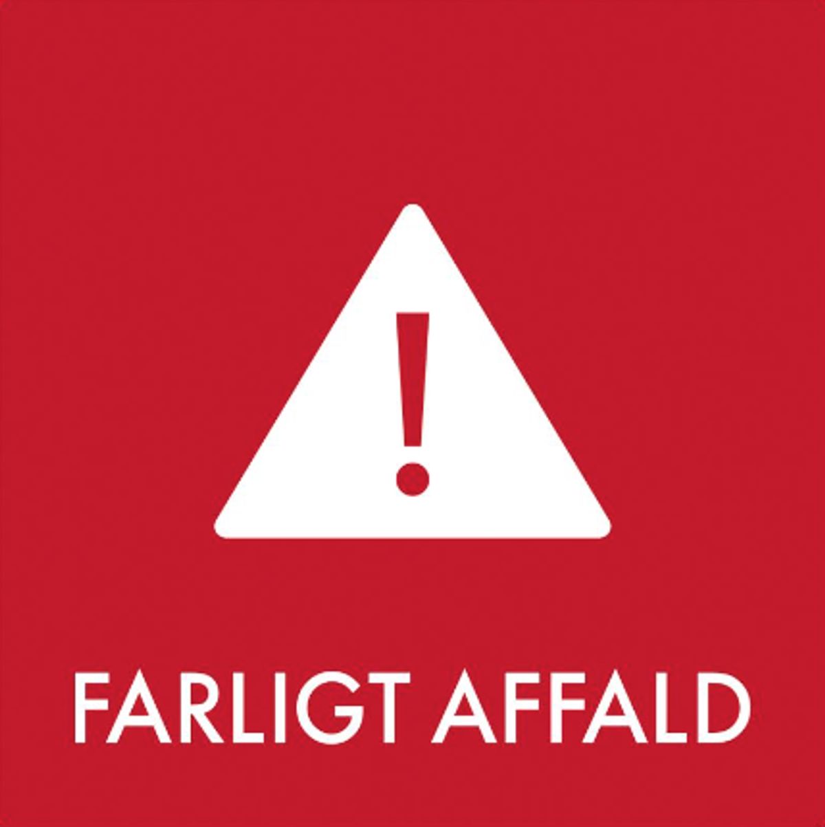 Farligt affald - Klistermærke til affaldssortering