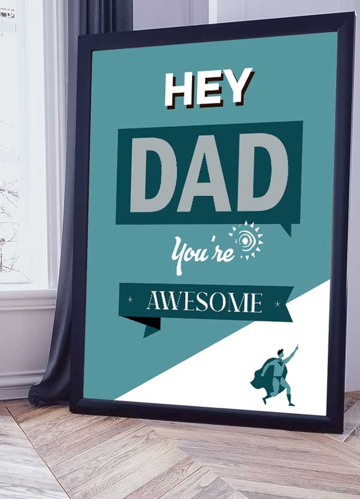 Fars dag-plakat - Dad you're awesome - 21 x 29,7 (A4) Kr. 199,-