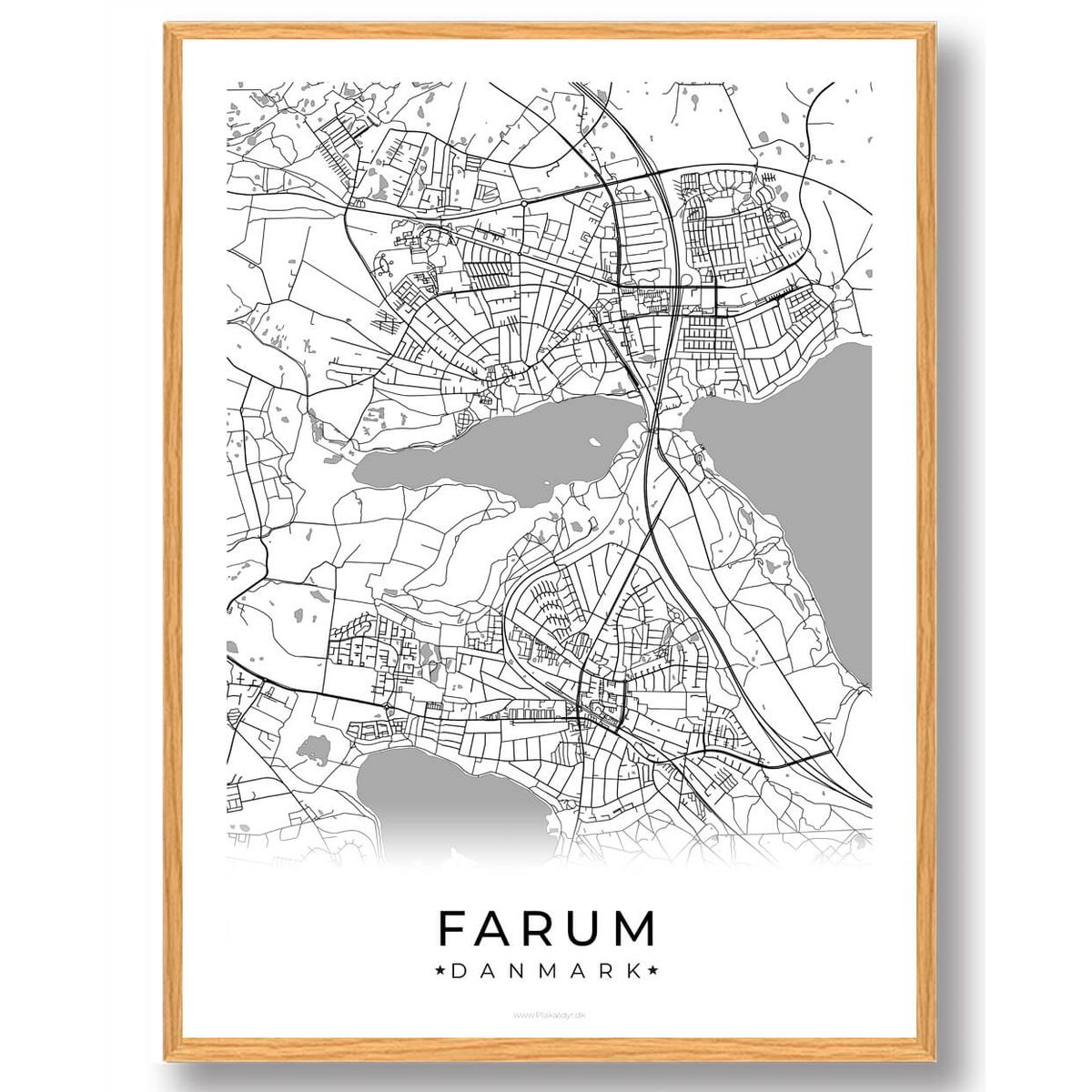 Farum by plakat - hvid (Størrelse: S - 21x29,7cm (A4))