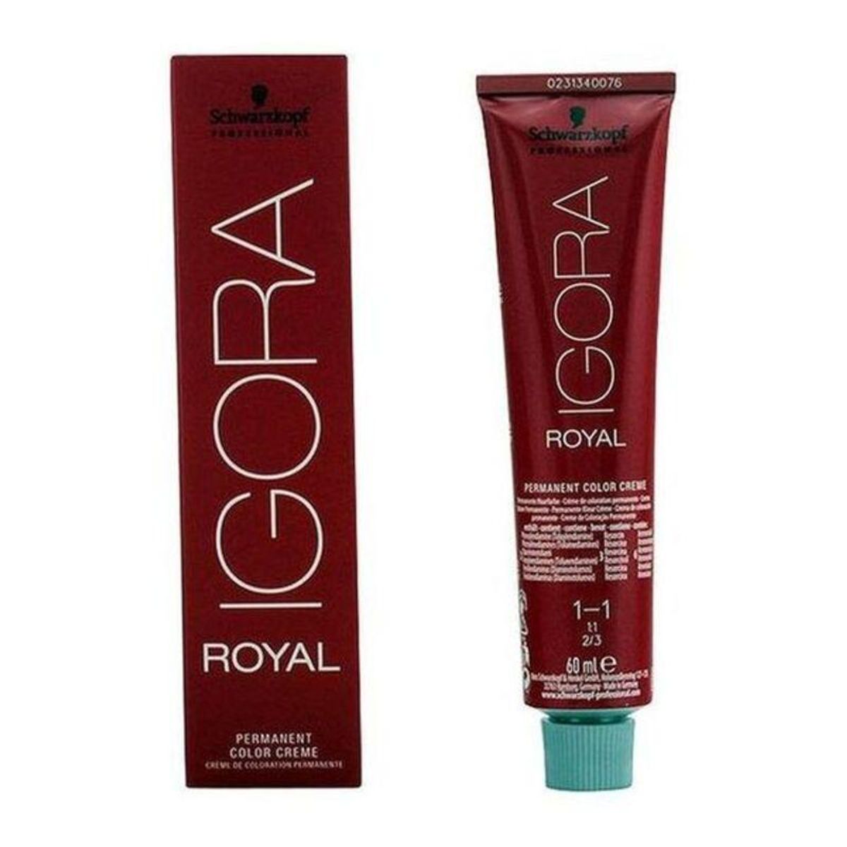 Farve uden Ammoniak Igora Royal Schwarzkopf 1005 Nº 1-1 Nº 9.0-rubio muy claro Nº 8.0-rubio claro 60 ml