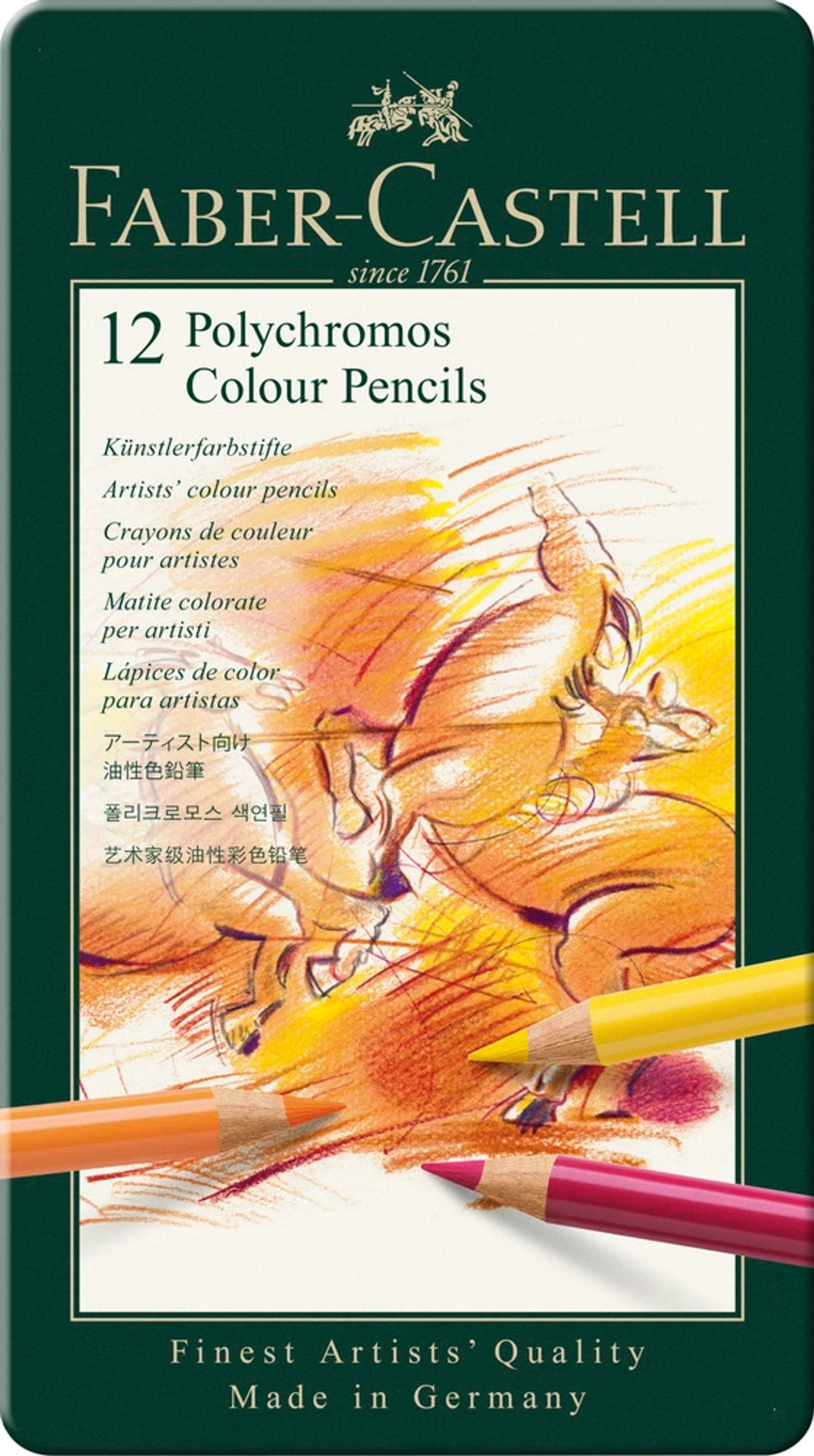 Farveblyant polychromos Faber-Castell 12 farver