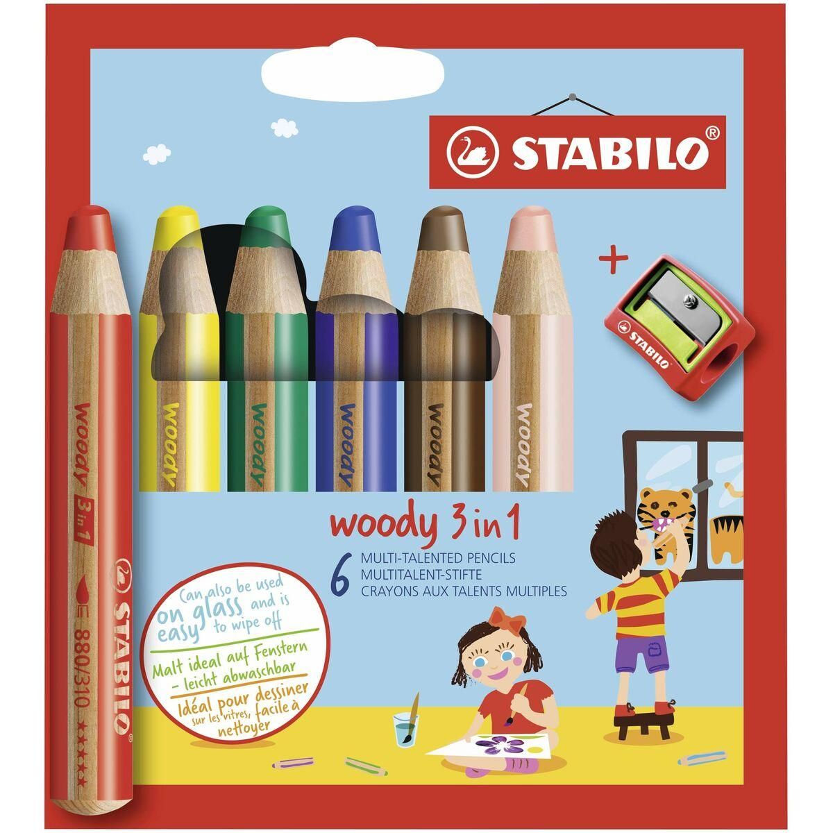 Farveblyanter Stabilo Woody 3-i-1 Multifarvet