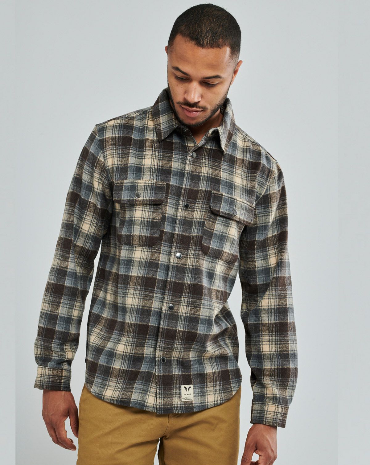 Fat Moose Adrian Cotton Check Shirt Dark Brown