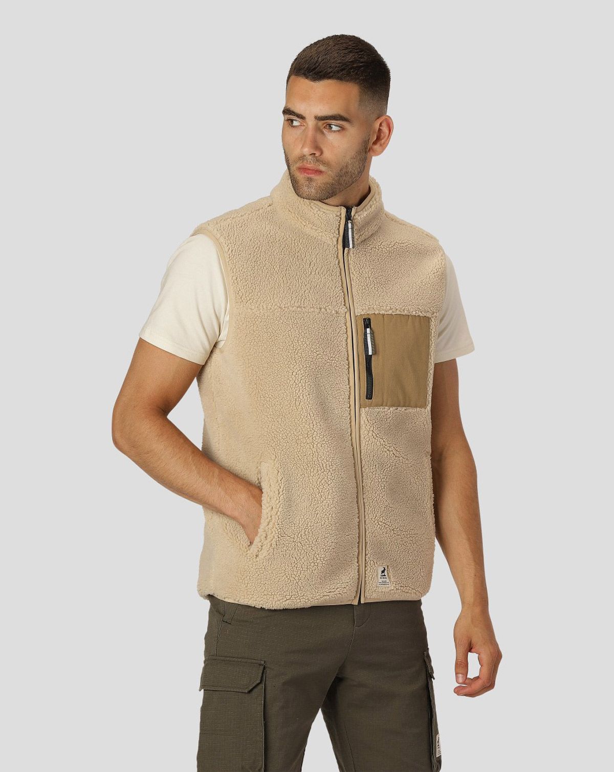 Fat Moose Hugh Fleece Vest Off White