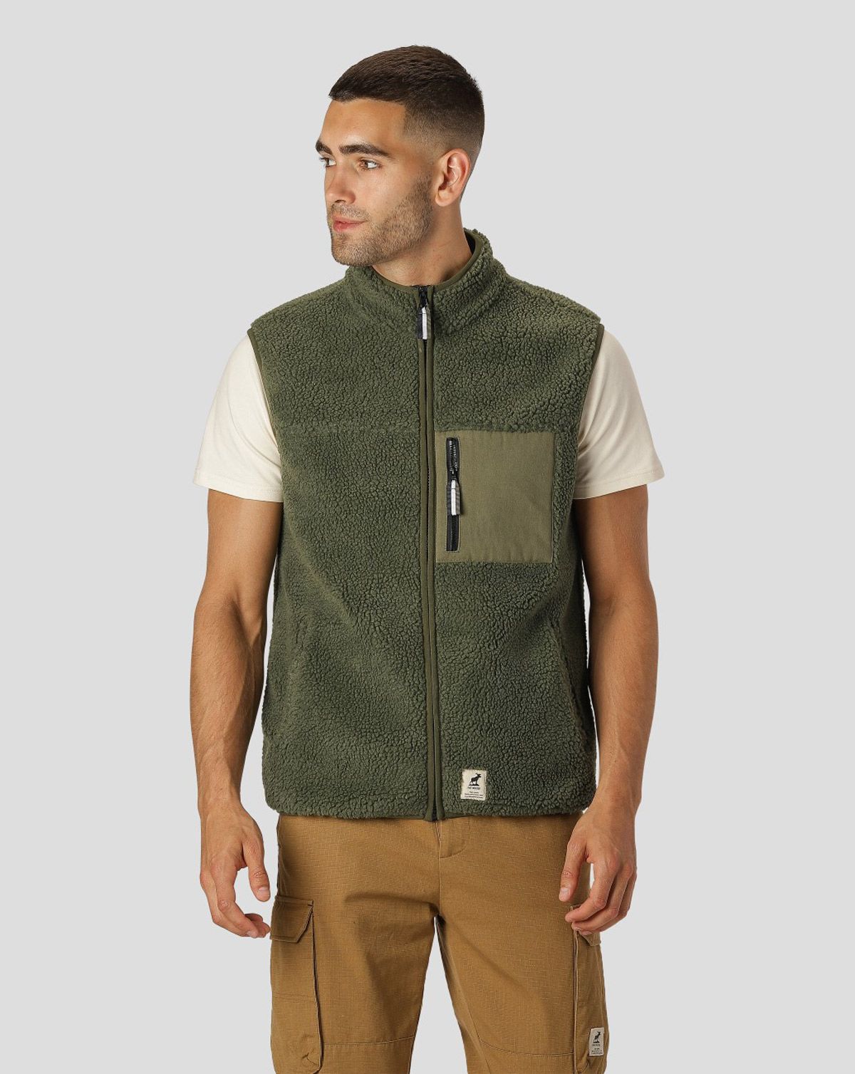 Fat Moose Hugh Fleece Vest Oliven