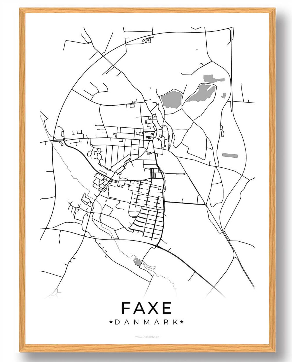 Faxe by plakat - hvid (Størrelse: L - 50x70cm (B2))