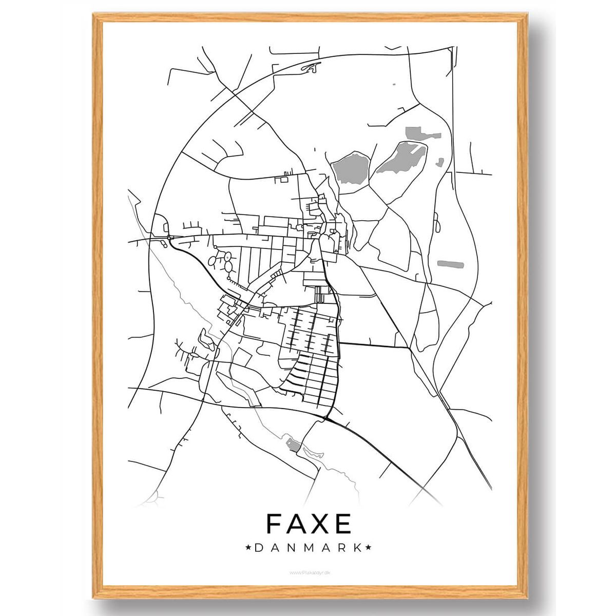 Faxe by plakat - hvid (Størrelse: S - 21x29,7cm (A4))