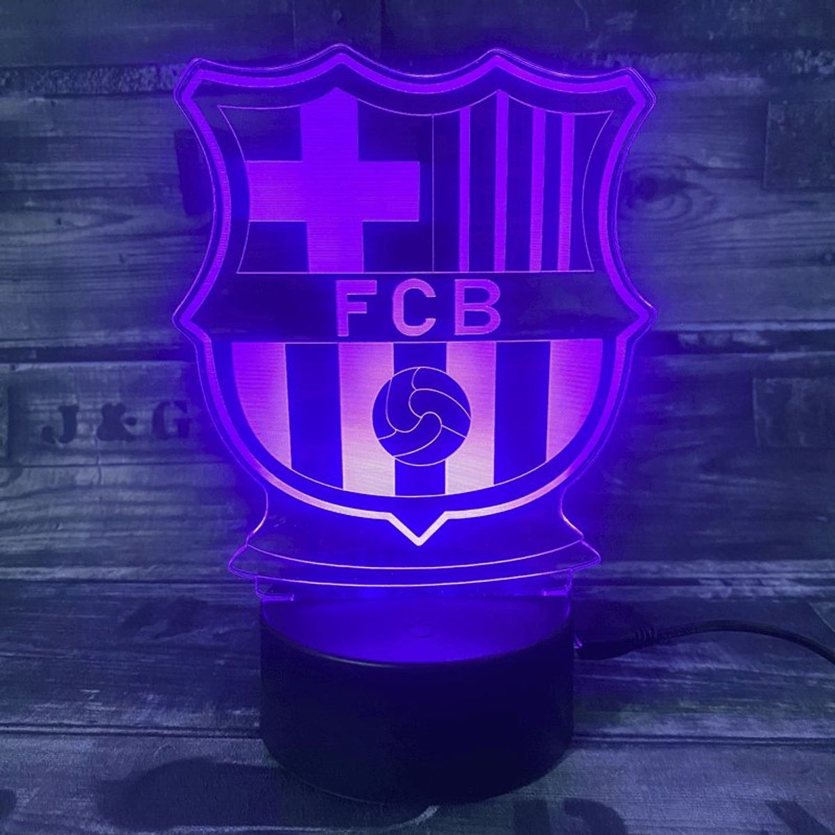 FC Barcelona 3D Fodbold lampe - Lyser i 7 farver