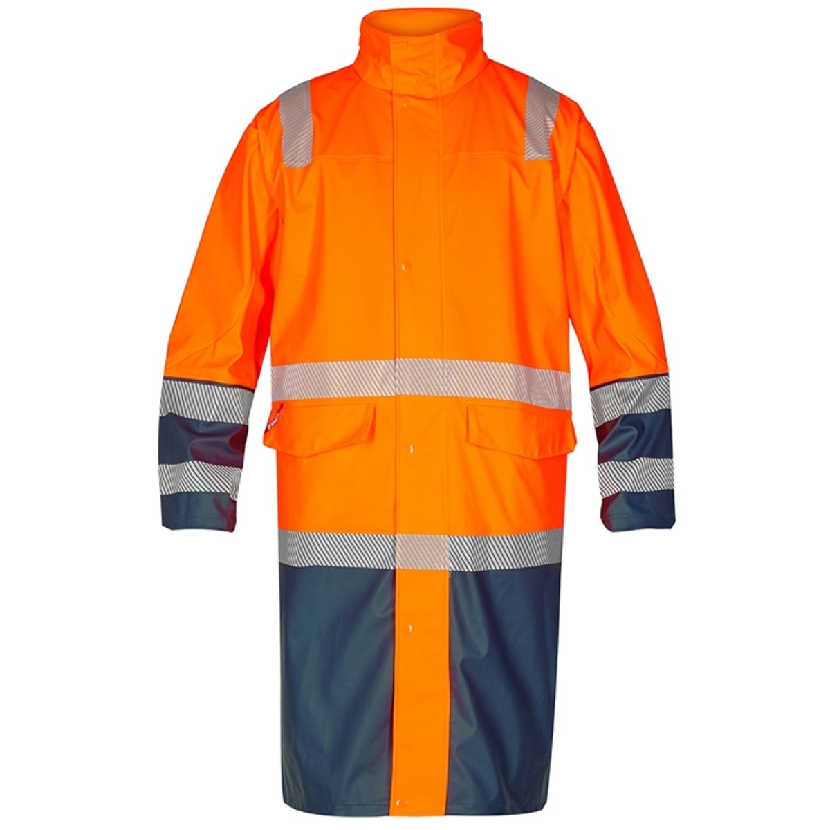 Fe-engel Safety Lang Regnjakke - Orange/marine-4xl