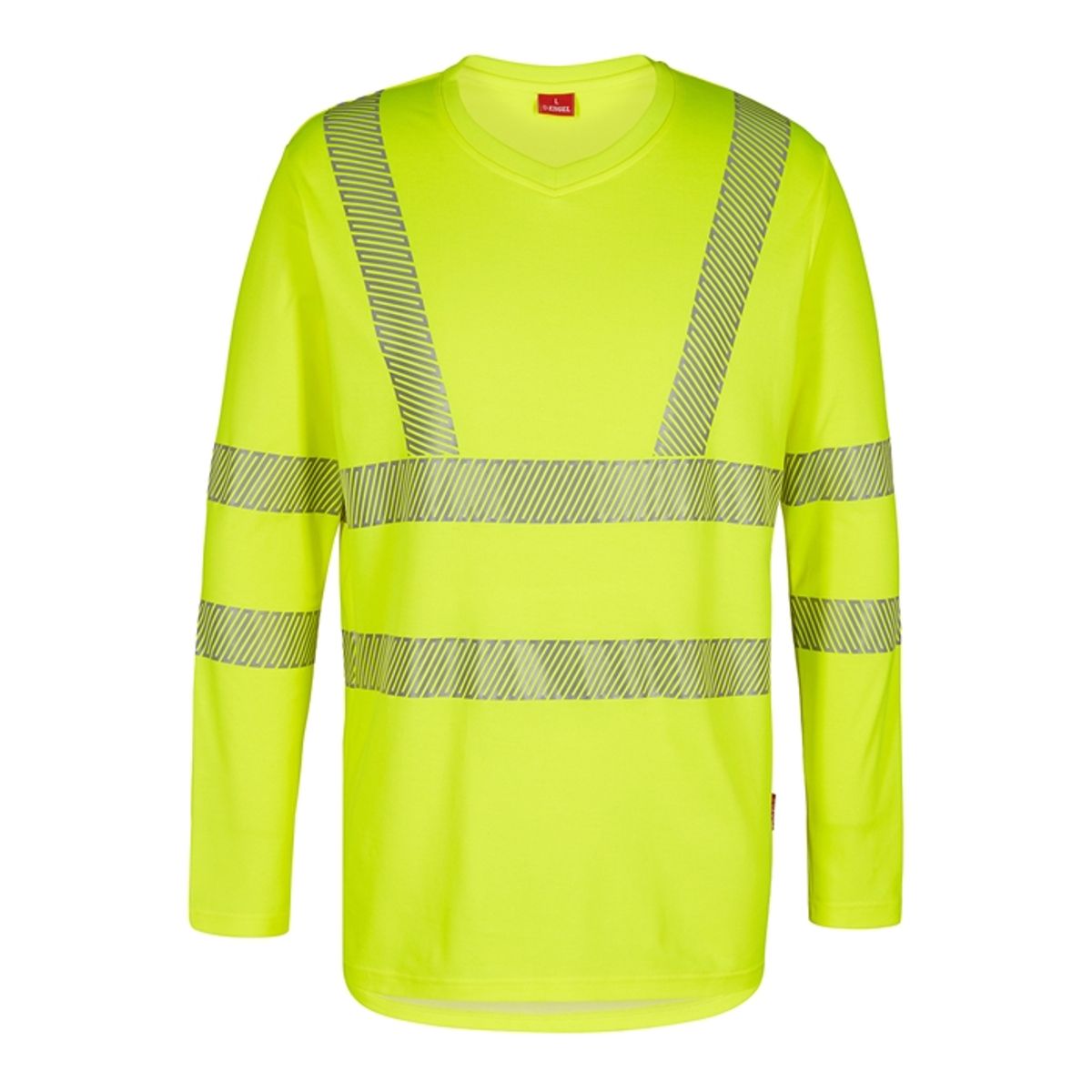 Fe-engel Safety Langæ. T-shirt M/v-hals - Gul